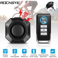 Rockbye Wireless Bike Vibration Alarm USB Rechargeable Remote Control Bike Motorcycle Immobilizer Bike Security Detector System