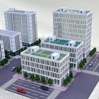 Diorama N Scale Building Model City Street View Industrial Park Sand Table Building Scene Display Model
