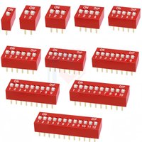 5PCS Slide Type Dip Switch Double Row Toggle Switches Module 2.54mm 1P2P3P4P5P6P7P8P9P10P-12PIN Position For Circuit Breadboards