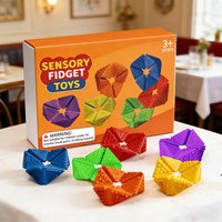 Silicone Flip Cube Fidget Toy, Stress Relief Calming Focus Sensory Toy, Anxiety Relief for Kids, Adults with ADHD & Autism