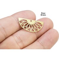 10pcs Half Sun Earring Charms, Raw Brass Fan Connector, Macrame Making, Jewelry Supplies -R1262 R2463