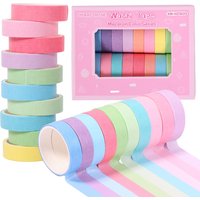 20Rolls Washi Tape Set Scrapbook Tape Masking Tape Color Rainbow Decorative Journaling DIY Scrapbooking School Office Supplies