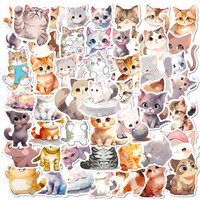10/30/50PCS Cute Light Color Cat PVC Sticker Aesthetic Decoration Scrapbooking Korean Stationery School Supplies