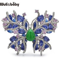 Wuli&baby Beautiful Butterfly Brooches 4-color Rhinestone Insects Brooch For Women's Clothes Backpack Pins Gifts