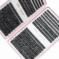 Natural Thick 40D Mix 10-14mm Cluster Lashes Extensions 32 Rows 640 Clusters 3D Strip Individual Fake Eyelashes