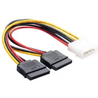 IDE Molex 4 Pin to 2x SATA Power Cable Serial ATA Y Splitter Hard Drive Dual Extension Cord Adapter Connector for PC Hardware
