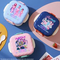 800ml For KPop Demon Hunters Lunch Box Large Capacity Microwave Heating Student Anime Bento Box BPA Free Comes with Tableware