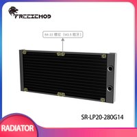 Freezemod G1/4 Threaded 280mm /420mm Radiator Aluminum Water Cooler Heat Exchanger for 14CM Fan / Black / SR-LP20-280G14