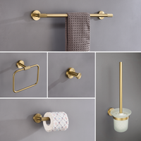 Brushed gold Toilet Tissue Roll Paper Holder Towel Rack Bar Robe Coat Clothes Hook Brass Knurling Hardware Bathroom Accessories