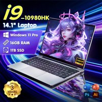 Intel Core i9 10980HK Laptop Gamer 16GB RAM 1TB 2TB SSD Laptops Windows 11 Computer 14.1inch 1920*1080 Office Notebook PC Gaming