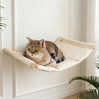 Wall Mounted Cat Hammock Bed, Stable Climbing Shelf Perches, Kitty Furniture for Sleeping & Playing, Cat House Accessories