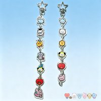 BT21 cartoon acrylic keychain kawaii star chain pendant backpack clothing accessories fan support anime merchandise wholesale