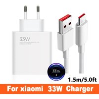 33W Turbo Fast Charger EU 6A Type C Cable For Xiaomi Redmi Note 9 10 10S 10X 11 11S 11T K30 K40 K30S Pro Max Ultra 5G