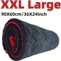 XXL Extra Large Microfiber Car Drying Towel, Ultra Absorbent Thickened Cleaning Towel with Twist Ring Design
