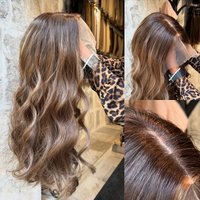 Soft Ombre Brown 24inch Long 5x5 Silk Base Body Wave Jewish Human Hair Wig With Baby Hair HD Lace European Hair Preplucked Daily