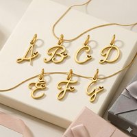 St-Delan Gold Plated Cursive Heart Initial Charms A-Z Script Alphabet Pendants for DIY Jewelry Making