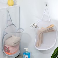 3140 Folding Laundry Basket Organizer for Dirty Clothes Bathroom Clothes Mesh Storage Bag Wall Hanging Basket Frame Bucket