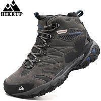 HIKEUP Wanderschuhe Männer Outdoor Stiefel Wildleder High Top Trekking Sport Männer Schuhe Regendicht Taktische Kampf Militär Stiefel