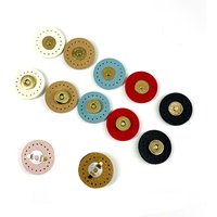 2Sets/lot Bag Magic 3CM Buttons Genuine Leather Bag Round Buckle Handmade Wallet Card Pack Buckles for DIY Handbag Accessories