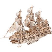 3D Puzzle DIY Wooden The Flying Dutchman Pirate Ship Assembled Miniature Model Kits Jigsaw Puzzles for Friends Birthday Gifts