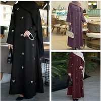 Eid Dress Abaya Women Muslim Modest Dresses Bow Print Long Robe Saudi Vestidos Kaftan Morocco Abayas Dubai Jalabiya Ramadan
