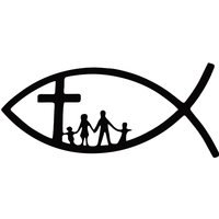 Funny CHRISTIAN FISH JESUS FAMILY CROSS CHURCH KK PVC Car Sticker Decals Black Silver Sunscreen Waterproof Sticker