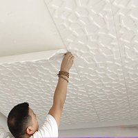5-20pcs 35*35cm Home Bedroom Ceiling 3d Decor Background Wallpaper Peel Stick Waterproof Decoration Wall Stickers Anti-collision
