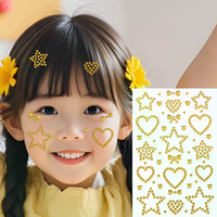 1 Sheet Colorful Self Adhesive Face Rhinestone Stickers With Heart Star Design For Kids Party Festival Makeup Cosplay