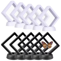 5Pcs Transparent PE Film Floating Display Case Frame Ring Necklace Earring Packaging Box Jewelry Coin Display Stand Holder