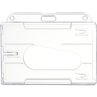 1/3Pcs Thumb Card Case Transparent Plastic ID Tag Name Badge Holder Nurse Staff Work Card Cover Protector Bus Pass Card Sleeve