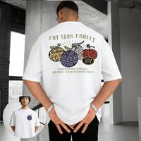 One Piece Devil Fruit Unisex Pure Cotton T-shirt 2026 Summer Anime Print American Loose Casual Parent-child Short Sleeved Top