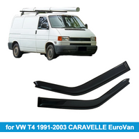 Window Visor for VW T4 1991-2003 CARAVELLE EuroVan Rain Guard Side Vent Deflector Weathershield Outside-Mount Tape On