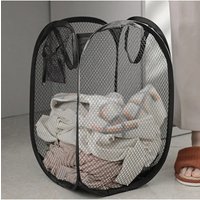 Laundry Basket Collapsible Pop-up Mesh Laundry Basket Clothes Hamper For Dirty Clothes Organizer In Bathroom Washing Room Home