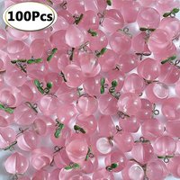 Wholesale 100Pcs Pink Peach Resin Charms Flatback Fruit Pendants for Earrings Bracelet Necklaces DIY Jewelry Making Crafts