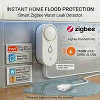Zigbee Water Leak Detector Smart Home Flood Leakage Sensor Overflow Security 110dB Sound Alarm Alerts For Tuya Smart Life Z2MQTT