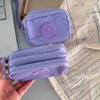 Large Capacity Wallet Pouch Card Holder Bank ID Credit Card Keys Earphone Storage Bags Three Layers Zipper Coin Bags Purse