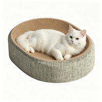 2in1 Cat Scratching Board Furniture Protect Pet Grinding Claw Toys Oval Sisal Weaving Wear-resistant Cat Nest Accessories Foam