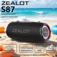 Zealot-S87 Tragbarer Kabelloser Bluetooth-Lautsprecher 80W Hochleistungs-Subwoofer Stereo Wasserdichter Outdoor-Lautsprecher