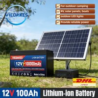 12v lifepo4 battery 100Ah Rechargeable Lithium Battery - BMS Protected for Solar RV Camping Emergency Backup