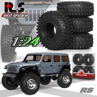 RED SPIDER 1.0 Tires Rock Terrain Crawler Tires for 1/24 1/18 TRX4M SCX24 AX24 FCX24 Upgrade Parts
