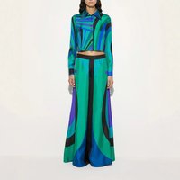Spring Autumn Print Pants Sets Women Long Sleeve Shirt Loose Wide Legs Trousers Two Piece Set Fashion Streetwear Female Clothing