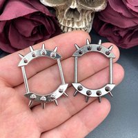 2pcs 46*32mm Punk Spikes Connector Charm Gothic Spiky Charms Pendant Designer Charms Fit Jewelry Making DIY Jewelry Findings