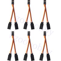 6Pcs JR Style Servo Splitter Cable, 2.75" Servo 1 Male to 2 Female JR Extension Wire for RC Models Car Airplane Helicopter