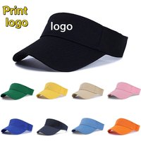 Customized Printed Logo Unisex Hats Adustable Empty Top Baseball Cap Protection UV Cotton Sport Tennis Outdoor Sun Visor Caps