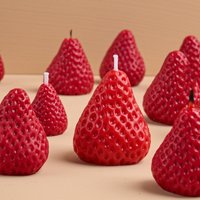 Silicone 3D Strawberry Mold Strawberry Shape Handmade Craft DIY Candle Mold Reusable Aromatherapy Candle Mold Valentine's Day