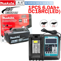 Genuine Makita18V 100% 6Ah Battery BL1840 BL1830BReplacement Lithium Battery BL1850B BL1850 BL1860 BL1815