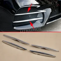 Chrome Front Bumper Grill Cover Fog Light Trims For 2016 2017 2018 2019 Mercedes GLC X253 C253