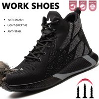Lekkie stalowe buty robocze męskie z metalowym podnoskiem, sneakersy ochronne, antyprzebiciowe, antyzgnieceniowe, niezniszczalne buty ochronne męskie.