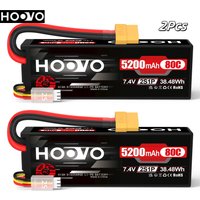 2PCS HOOVO 2S 3S 4S 6S RC Lipo Battery 7.4V 11.1V 14.8V 22.2V 5200mAh with T XT60 XT90 EC5 Hard Case/Soft Case For RC Toy Parts image 4