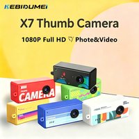 Kebidumei 1080P Full HD Thumb Digital Camera 0.96Inch Keychain Camera X7 Retro Mini Camcorder Video Recorder Support Memory Card